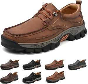 Men's Waterproof Hiking Shoes, Lightweight Breathable Casual Sneaker, Slip on Boots for Men Work Loafers, Orthopedic Slippers, for Travel, Camping, Running