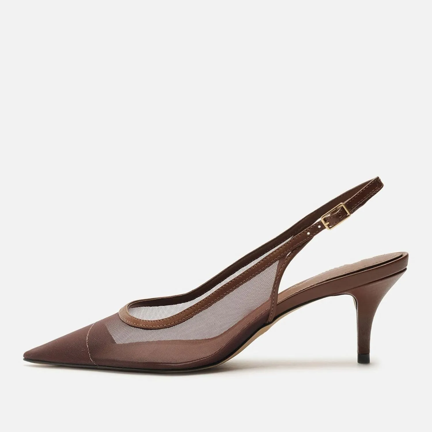 Mesh Kitten Heels for Women Slingback Design with Pointed Toe Breathable and Stylish Elegant Low Heel for Comfort and Sophistication
