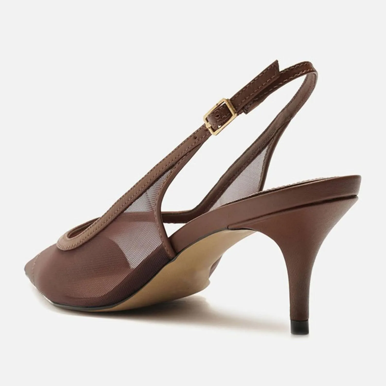 Mesh Kitten Heels for Women Slingback Design with Pointed Toe Breathable and Stylish Elegant Low Heel for Comfort and Sophistication