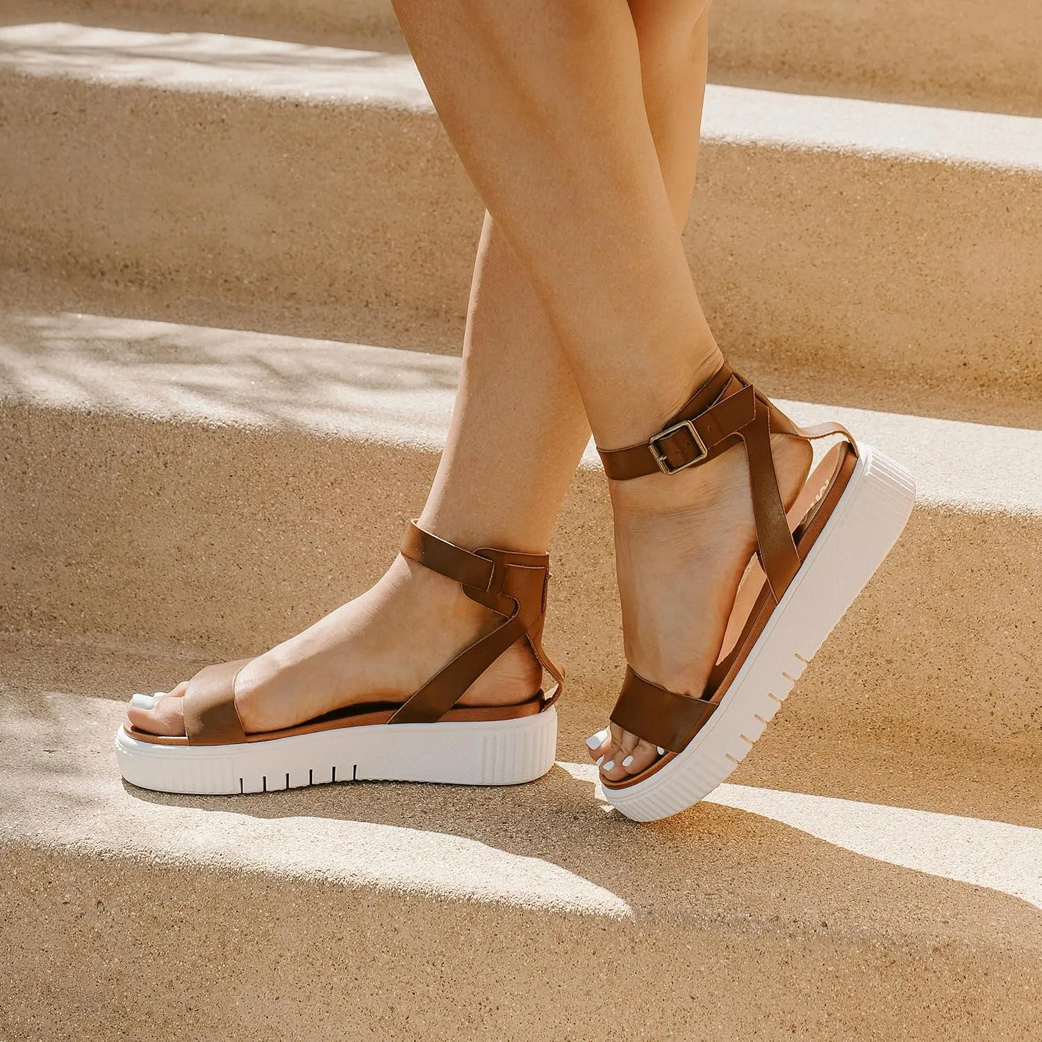 MIA Lunna Womens Open Toe Flatform Platform Sandals