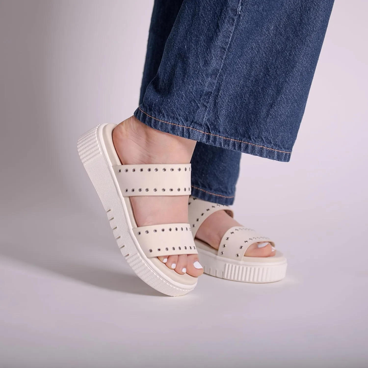 MIA Shoes Lexi Women's Platform Slide Sandals, Sneaker-Bottom