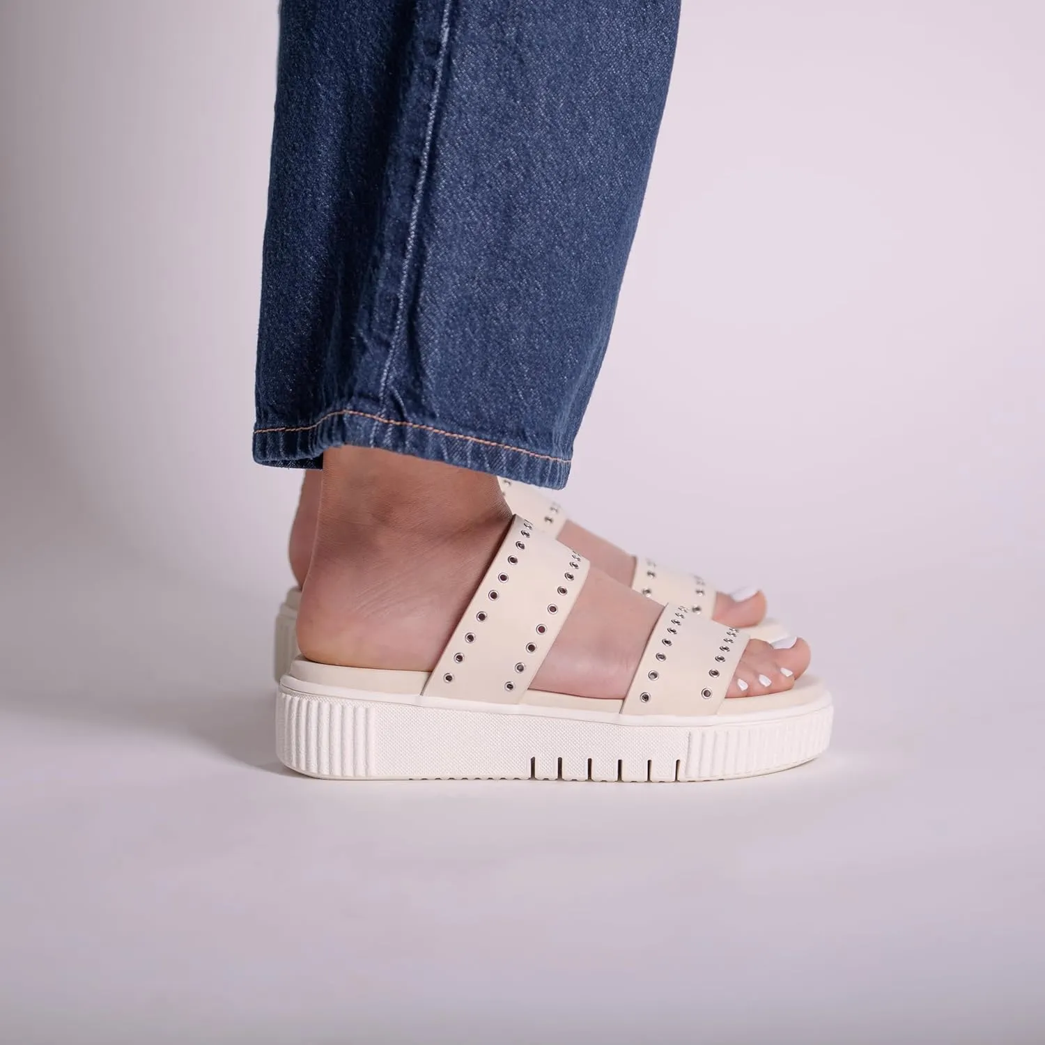 MIA Shoes Lexi Women's Platform Slide Sandals, Sneaker-Bottom