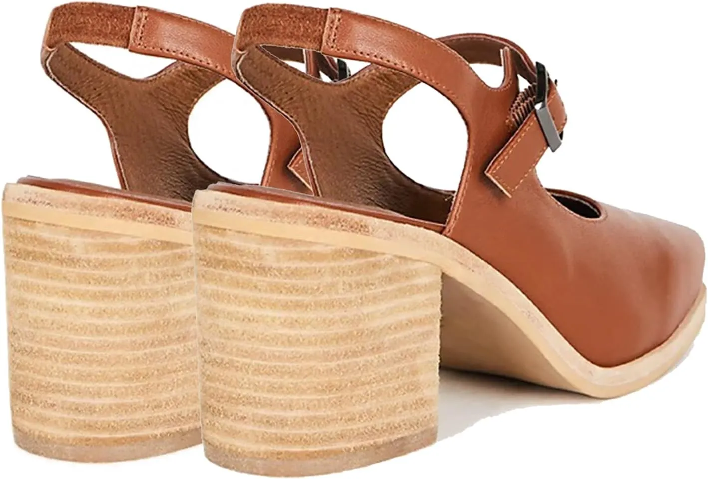 MOOMMO Women Block High Heel Slingback Mary Jane Pumps Platform Square Toe Ankle Buckle Strap Closed Toe Sandals 3 Inch Stacked Chunky Heel Dress Pumps Matte Vintage Comfy Office Daily 4-11 M US