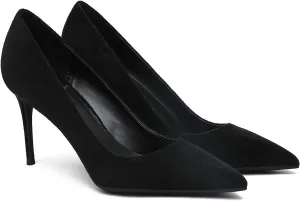 MOOMMO Women Classic High Heels Pumps Shoes Pointed Toe Slip On Satin Heels Stiletto Dress Shoes Pointed Closed Toe 3" Kitten Heel Sandals Office Ladies Bridal Wedding Party Formal Basic 4-13 M US