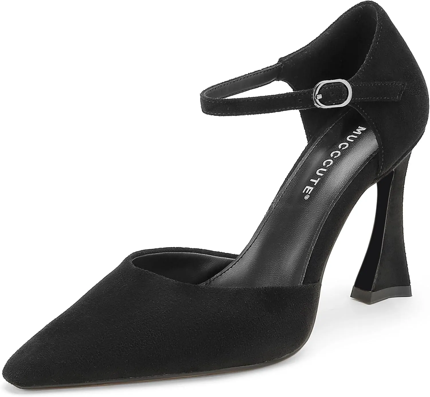 MUCCCUTE Closed Toe Heels for Women Pumps Stiletto High Pointed Toe Heels Sexy Ankle Strap Wedding Dress Shoes