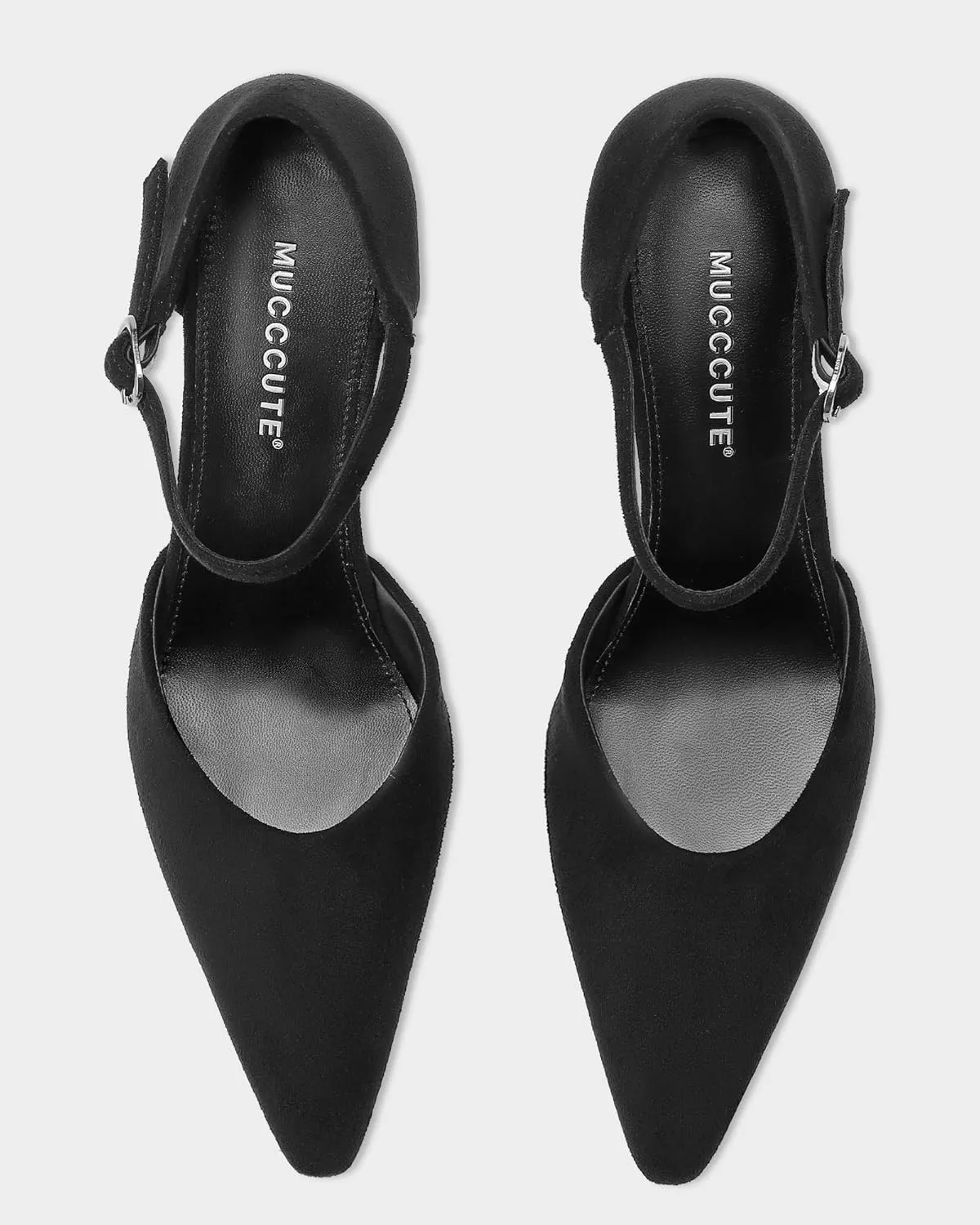 MUCCCUTE Closed Toe Heels for Women Pumps Stiletto High Pointed Toe Heels Sexy Ankle Strap Wedding Dress Shoes