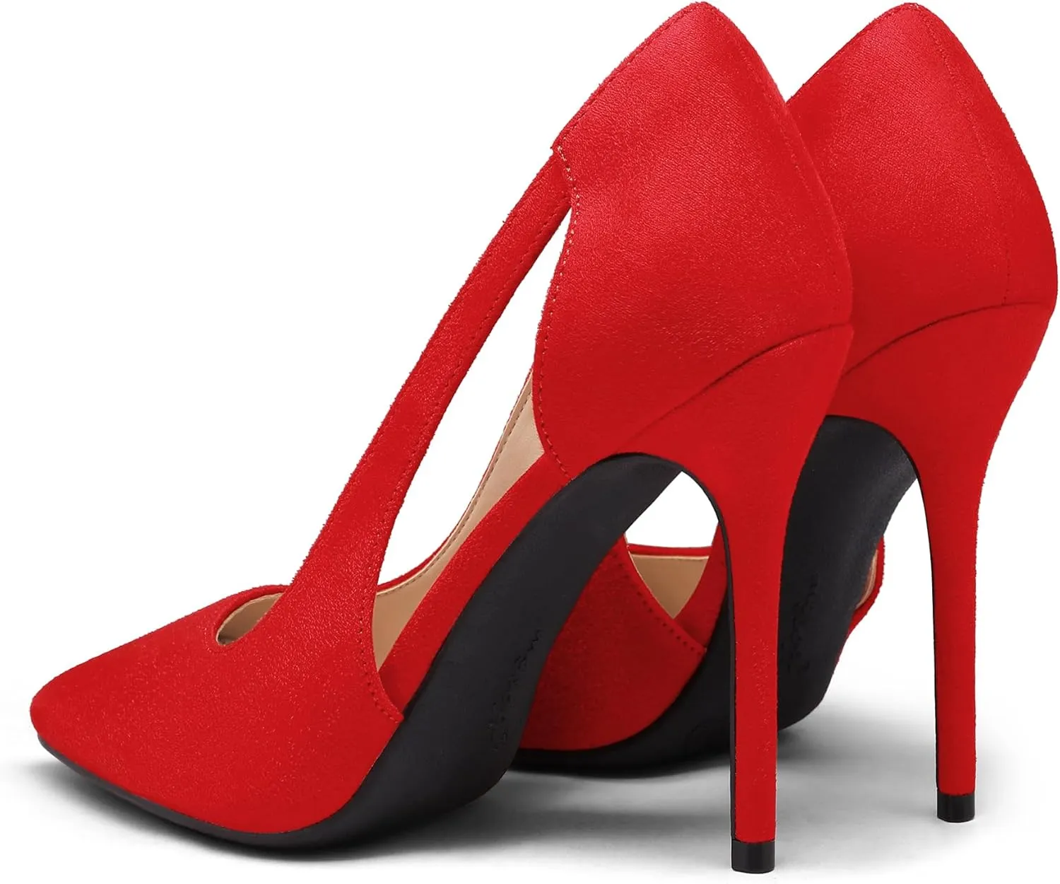 mysoft Women's Stiletto Heels Pumps Closed Toe 4IN Cut Out High Heels Pointed Toe Dress Shoes