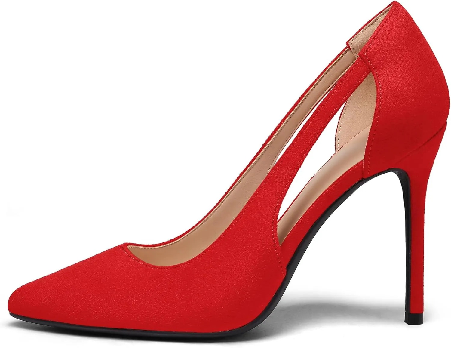 mysoft Women's Stiletto Heels Pumps Closed Toe 4IN Cut Out High Heels Pointed Toe Dress Shoes