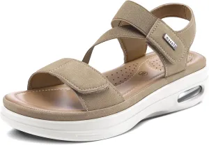 mysoft Women's Summer Walking Sandals Air Cushion Support Platform Ankle Strap Shoes Comfortable Casual Wedge Sandals