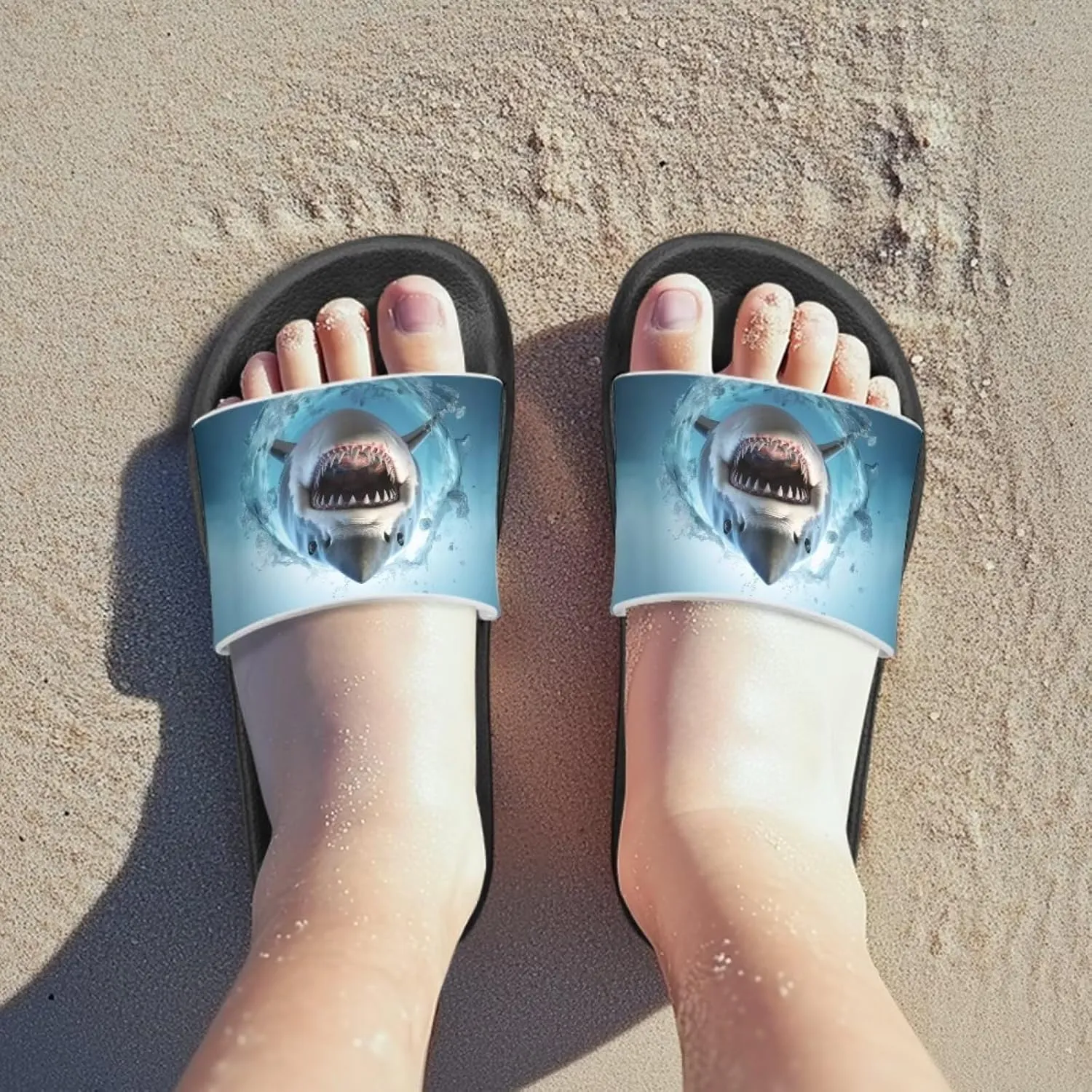 Ocean Animals Slide Sandals for Boys Girsl Cartoon Kids Slides Open Toe Design