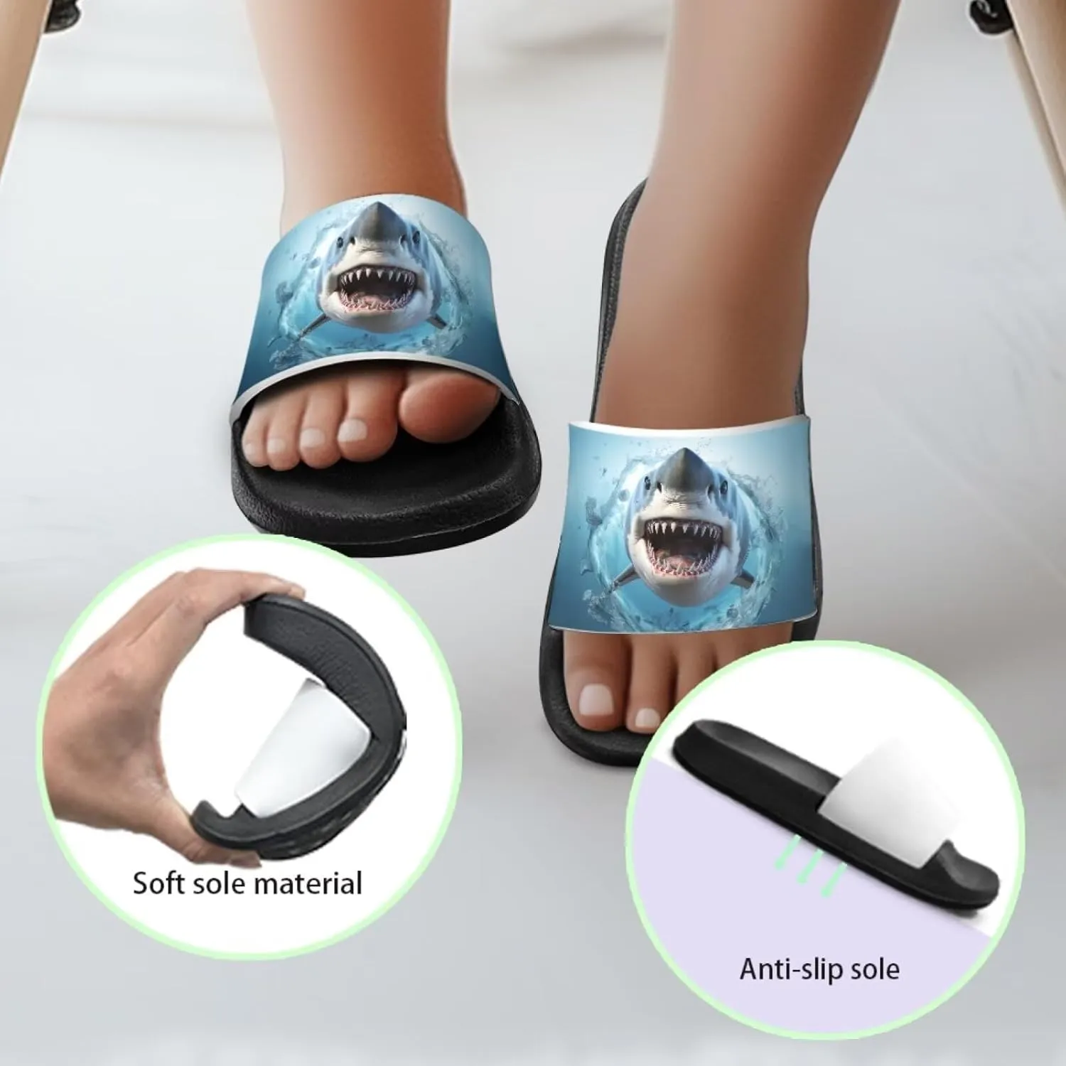 Ocean Animals Slide Sandals for Boys Girsl Cartoon Kids Slides Open Toe Design