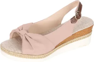 oiangi Wedge Sandals for Women Casual Summer Fish Mouth Open Toe Slingback Buckle Hemp Rope Platform Sandals Comfortable Outdoor Ladies Shoes Sandalias