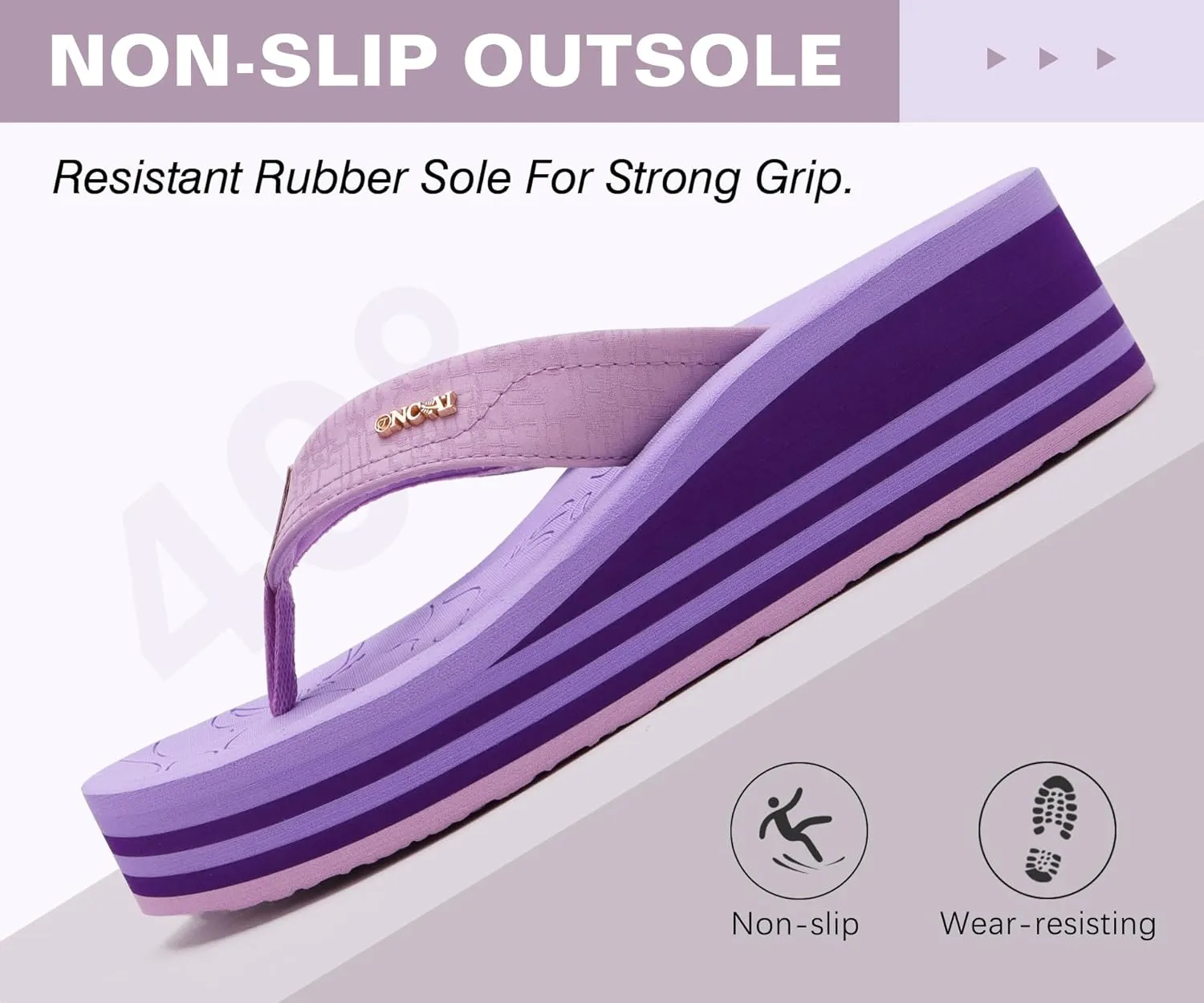 ONCAI Women’s Platform Flip Flops Trendy Dressy Womans Summer Sandals with Comfortable Flatform Arch Support Walking Outdoor Rubber Soles (US Size 5-11)