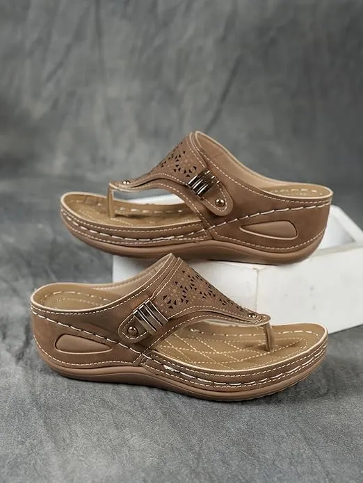 Orthopedic Sandals for Women 2025 Comfortable Wedge Slip On Beach Sandals Dressy Summer Casual Flats Flip Flops Ladies Outdoor Slides Slippers Shoes
