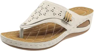 Orthopedic Sandals for Women,2025 Arch Support Wedge Casual Comfortable Orthopedic Flat Open Toe Platform Non-Slip Summer Beach Sandals Dress Shoes