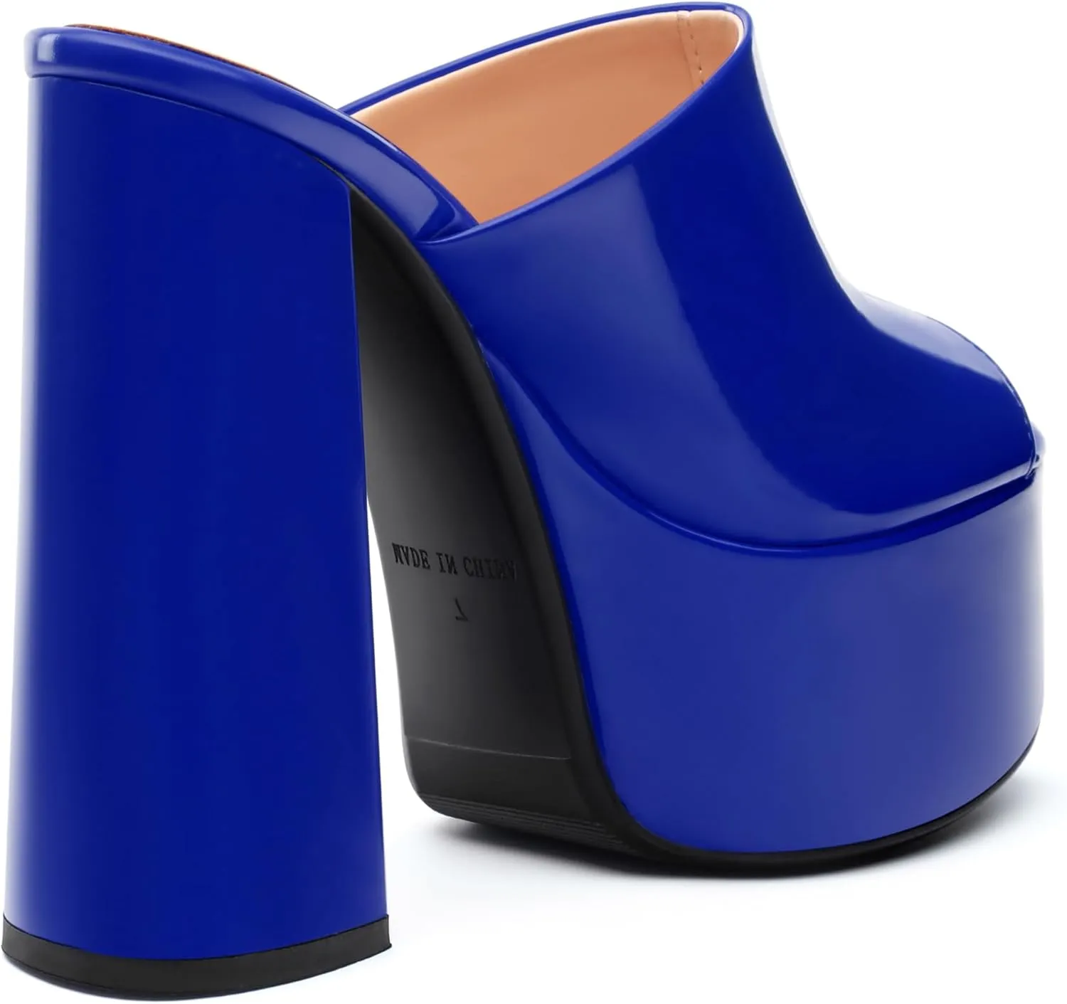 Platform Chunky Heels Sandals for Women Slip on Open Peep Toe Slide on Block High Heels Sexy Club Party Candies Shoes 6 Inch