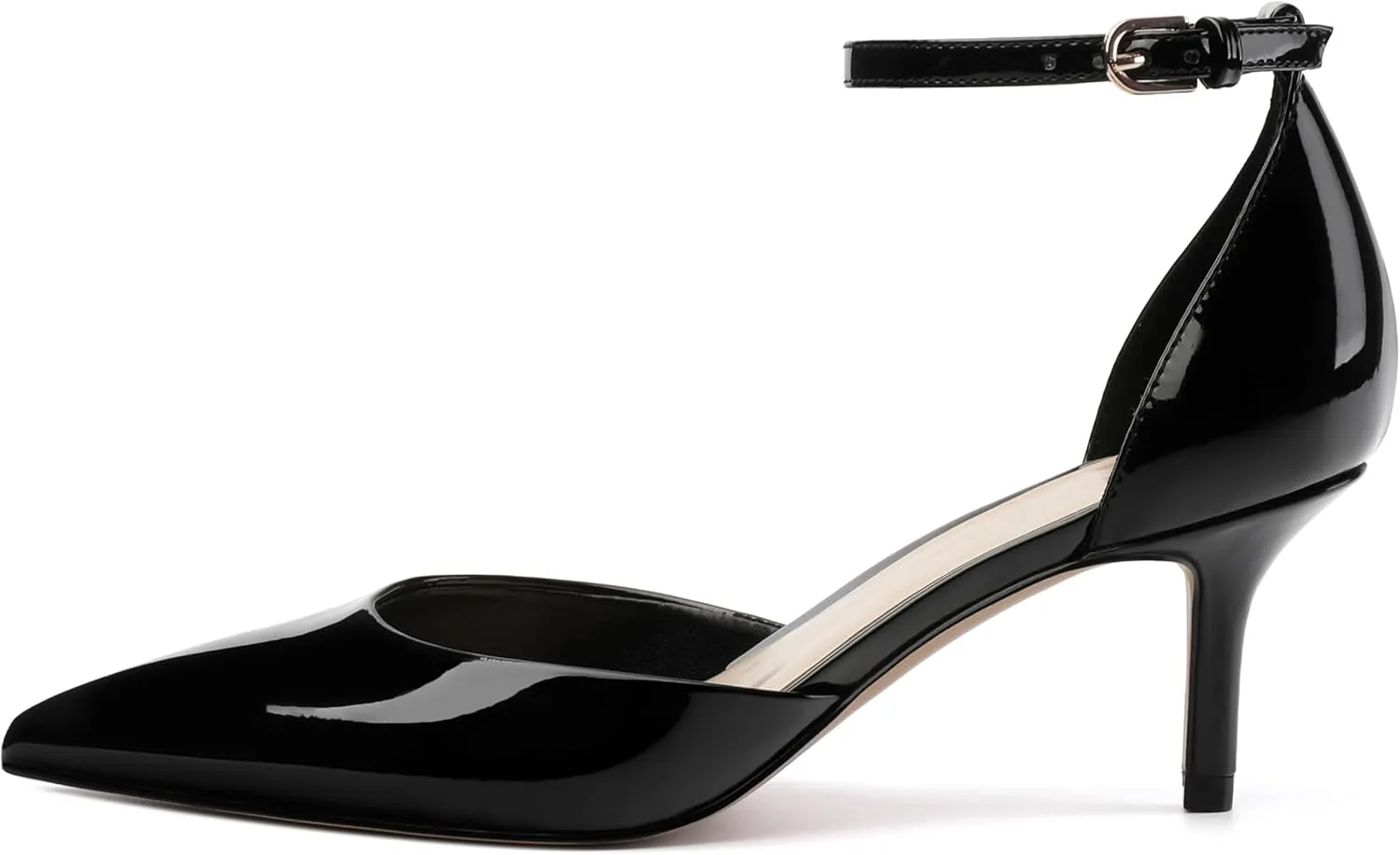 Pointed Closed Toe Heels for Women, Women's Ankle Strap Pumps, Wedding Party Office Business Work Dress Shoes