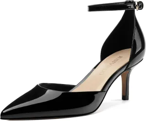 Pointed Closed Toe Heels for Women, Women's Ankle Strap Pumps, Wedding Party Office Business Work Dress Shoes