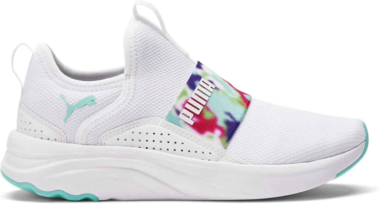 PUMA Kids Girls Softride Sophia Slip On Sneakers Shoes Casual - White