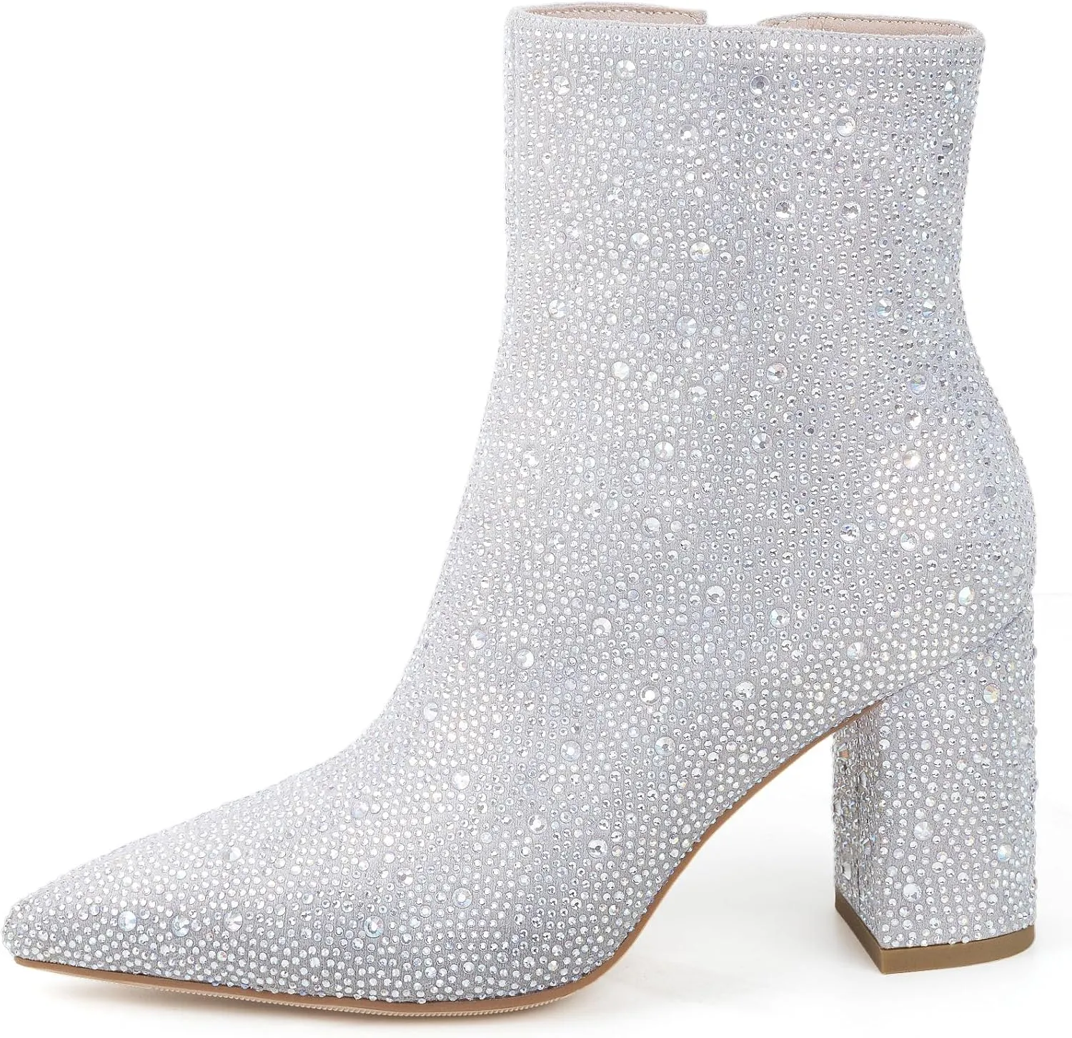 Rhinestone Boots for Women Sparkly Cowgirl Boots Pointed Toe Chunky Heels Rhinestone Cowboy Boots