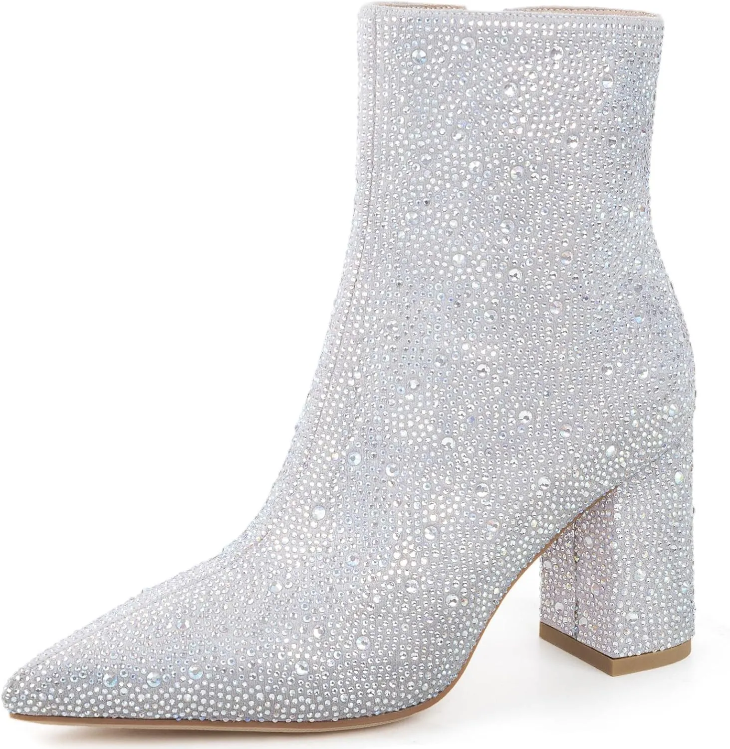 Rhinestone Boots for Women Sparkly Cowgirl Boots Pointed Toe Chunky Heels Rhinestone Cowboy Boots
