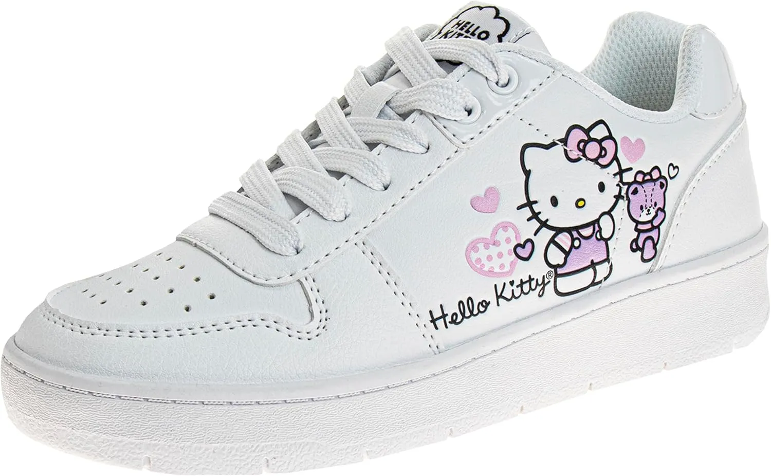 Sanrio Hello Kitty Women's Sneakers - Lightweight Athletic Breathable Running Tennis Shoes - White (Womens-Adult)