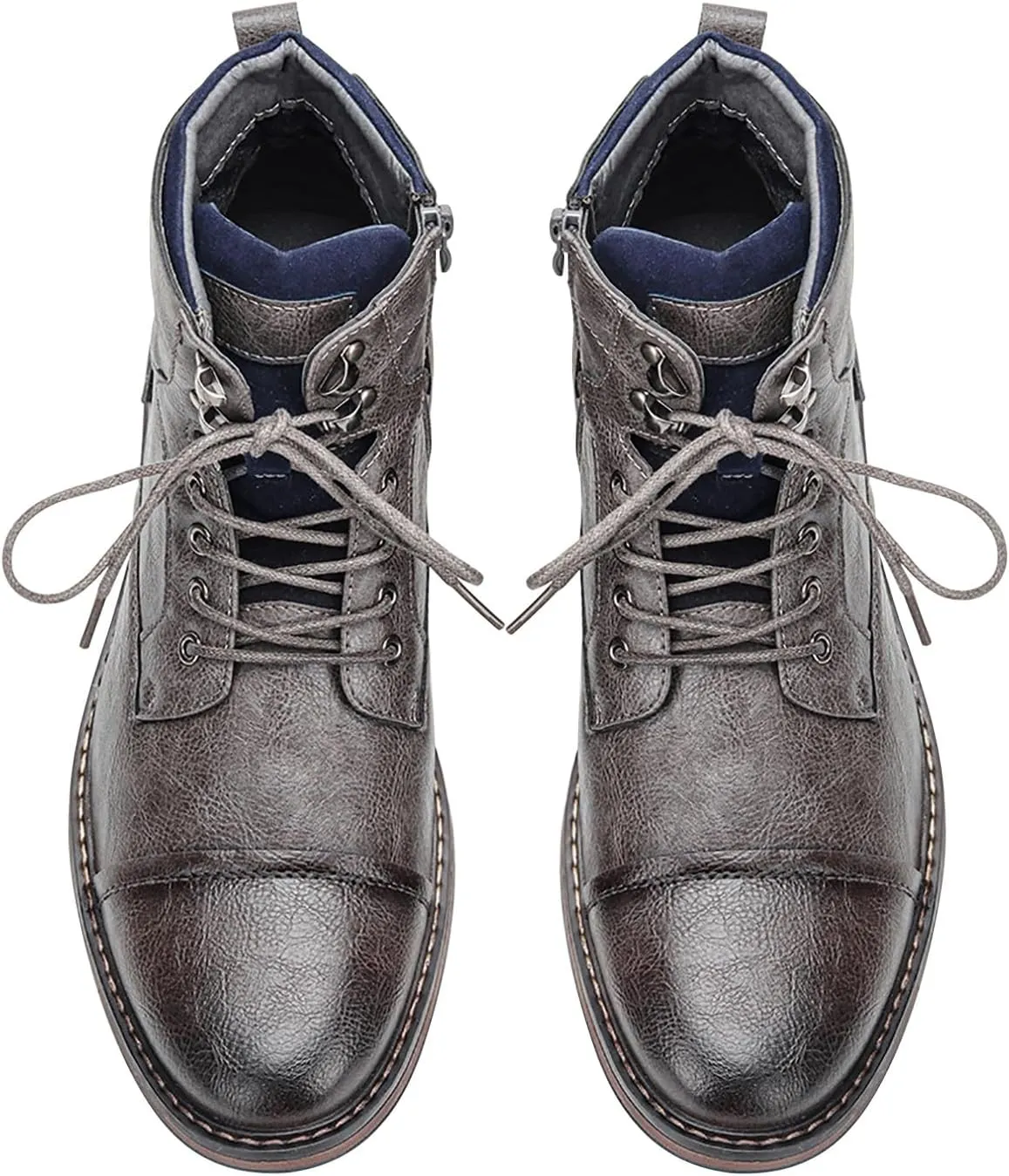 Santimon Men's Oxfords Boots Dress Casual Leather Motorcycle Boots Fashion Formal Tuxedo Ankle Work Boot for Men