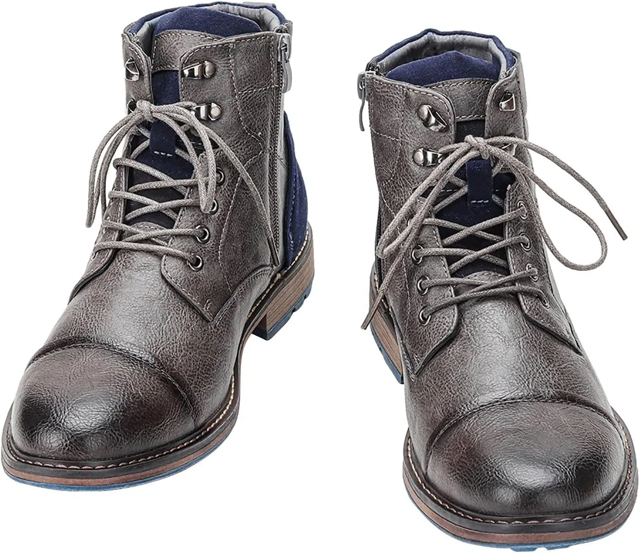 Santimon Men's Oxfords Boots Dress Casual Leather Motorcycle Boots Fashion Formal Tuxedo Ankle Work Boot for Men
