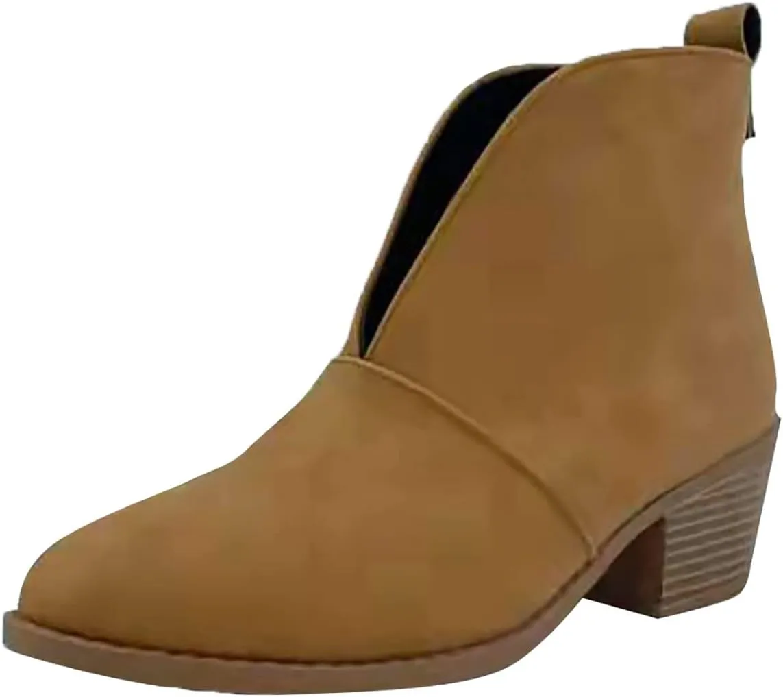 SBGMoSJ Black Lace Up Ankle Boots Women's Fashion Ankle Boots Chunky High Heel Booties Black Booties for Women Chunky Heel Women Booties Ankle Boot Women Low Heel