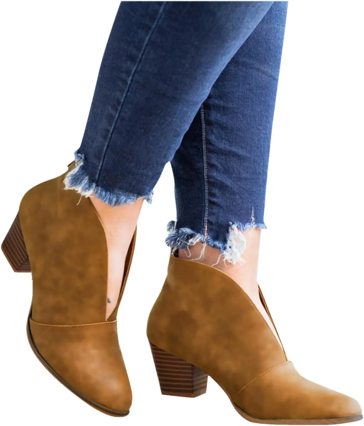 SBGMoSJ Black Lace Up Ankle Boots Women's Fashion Ankle Boots Chunky High Heel Booties Black Booties for Women Chunky Heel Women Booties Ankle Boot Women Low Heel