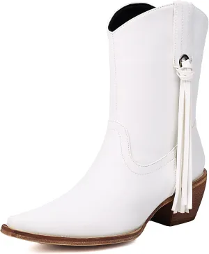 Scaoruki Women Fashion Cowgirl Ankle Boots