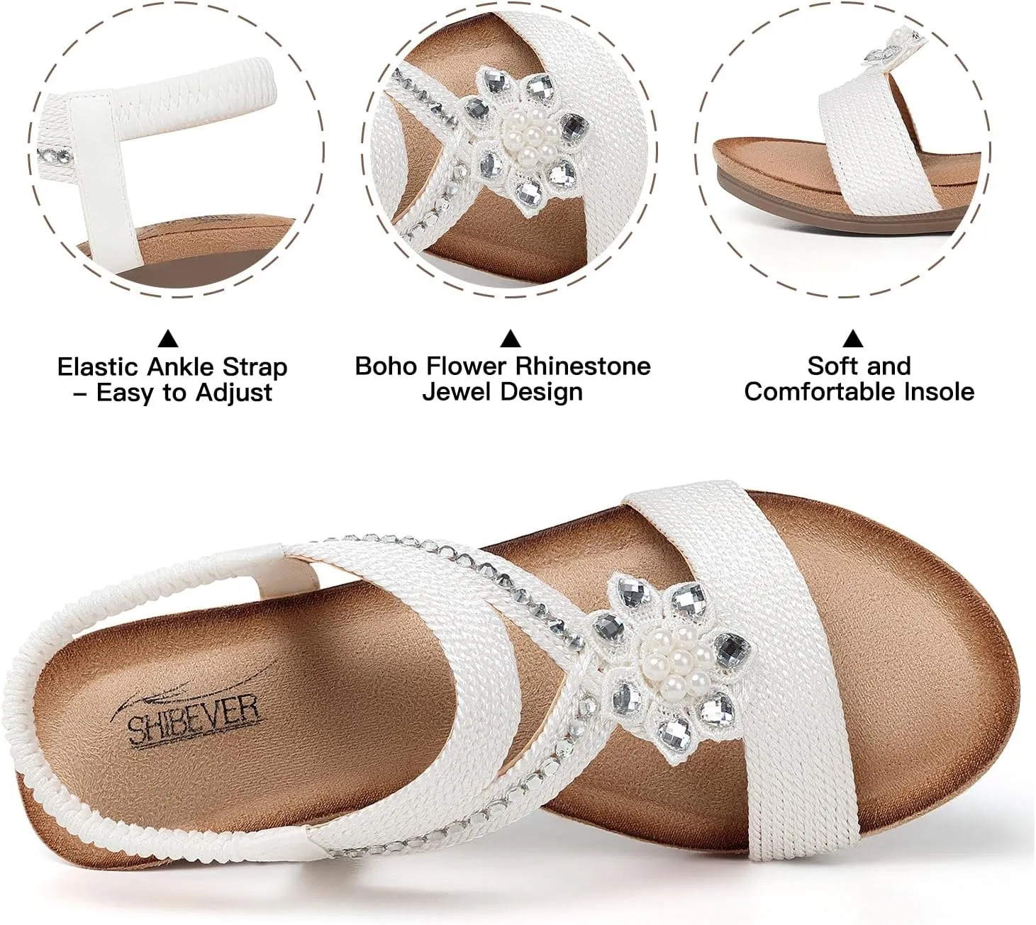 SHIBEVER Wedge Sandals for Women Dressy: Summer Low Wedges Comfortable Open Toe Sandals
