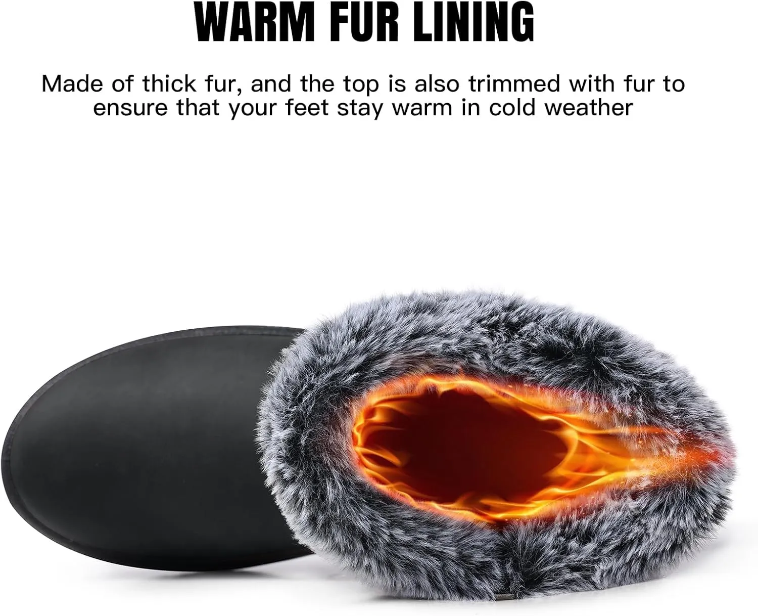 SHIBEVER Winter Boots for Women Snow: Waterproof Warm Womens Booties - Ankle Fur Lined Insulated Winter Boots