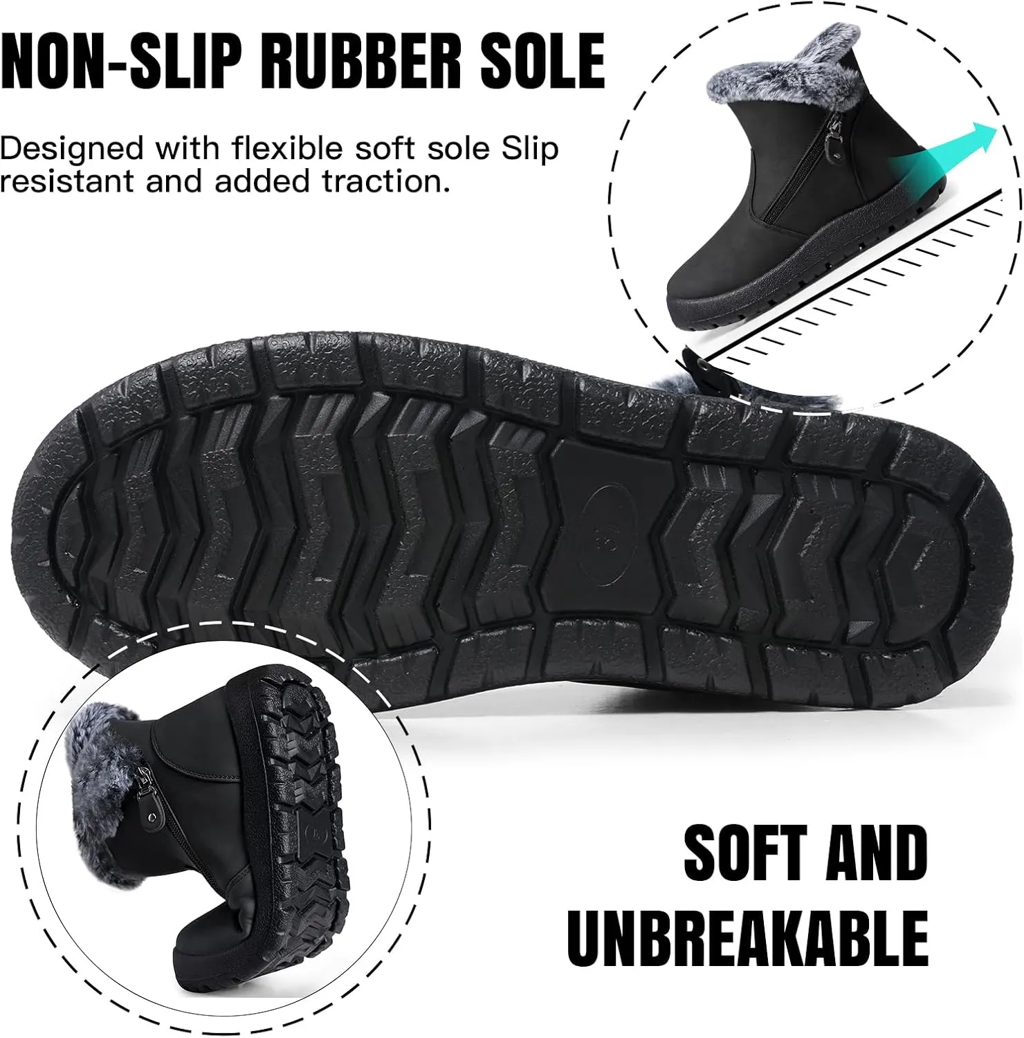 SHIBEVER Winter Boots for Women Waterproof: Womens Snow Boots Warm - Ankle Fur Lined Booties - Insulated Winter Shoes