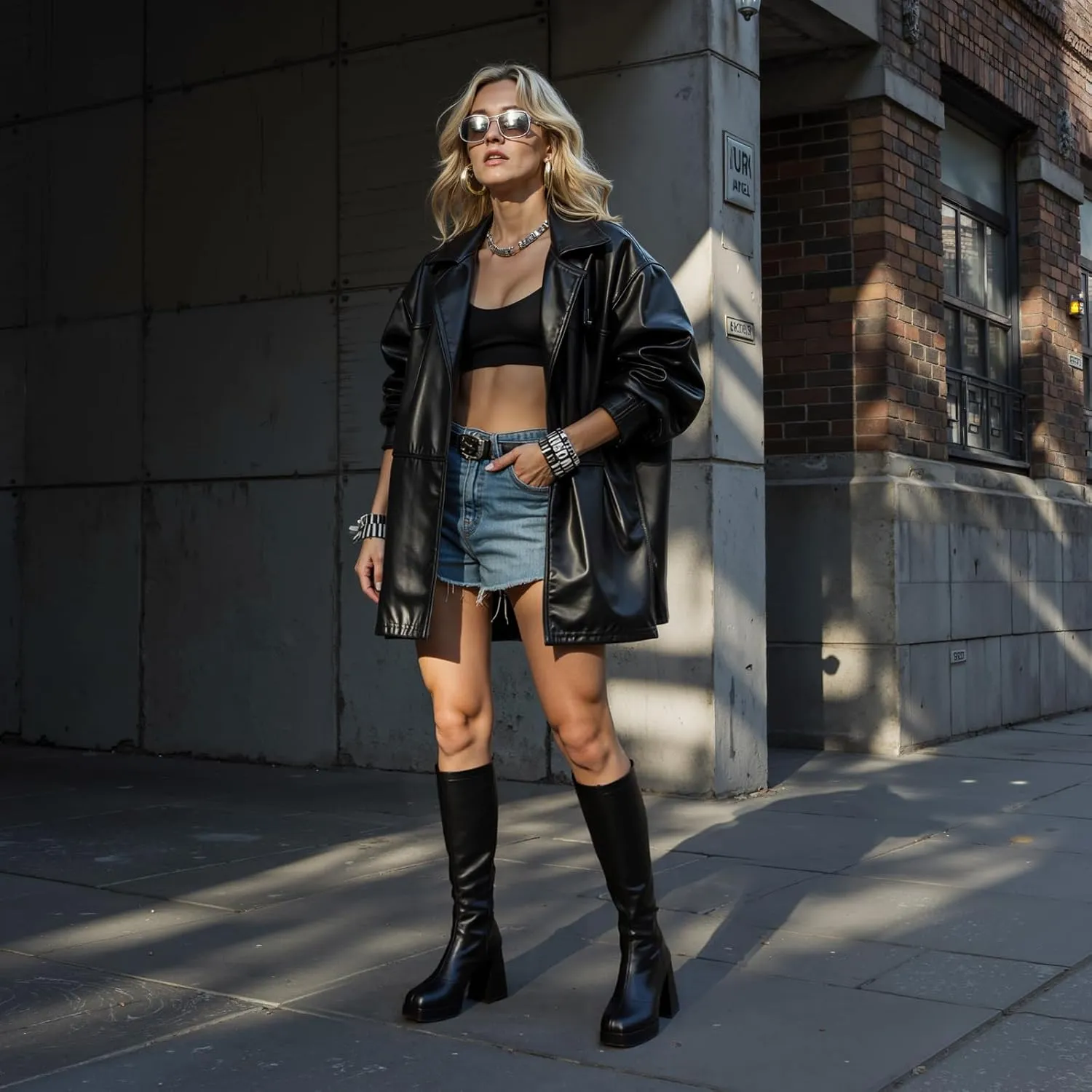 SO SIMPOK Knee High Boots Women,Platform Gogo Boots,Chunky Block Heel Stretchy Square Toe Tall Boots.