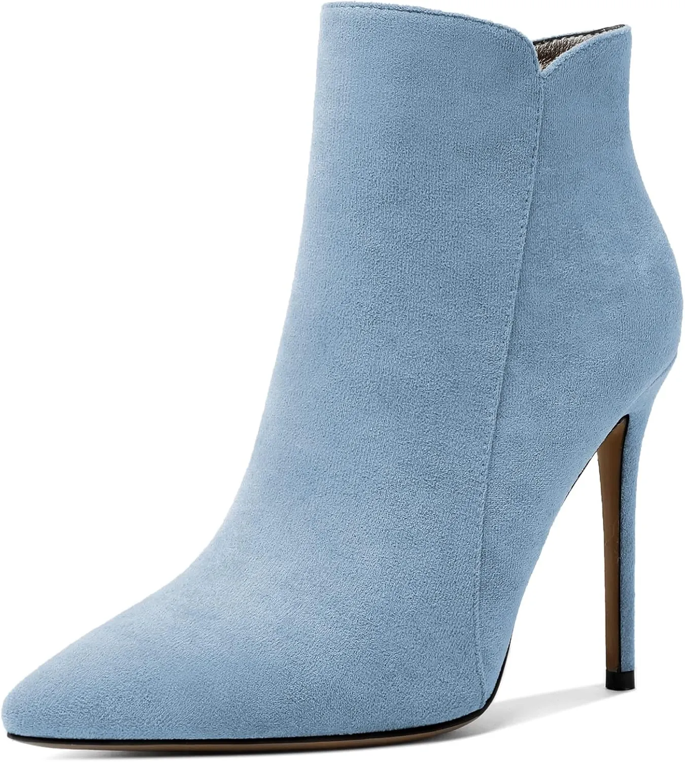 Soireelady Women's Stiletto Heels Ankle Boots Closed Pointed Toe High Heel Ankle Booties Stilettos Ankle Boots with Zipper Elegant Heeled Boots Shoes for Autumn and Winter