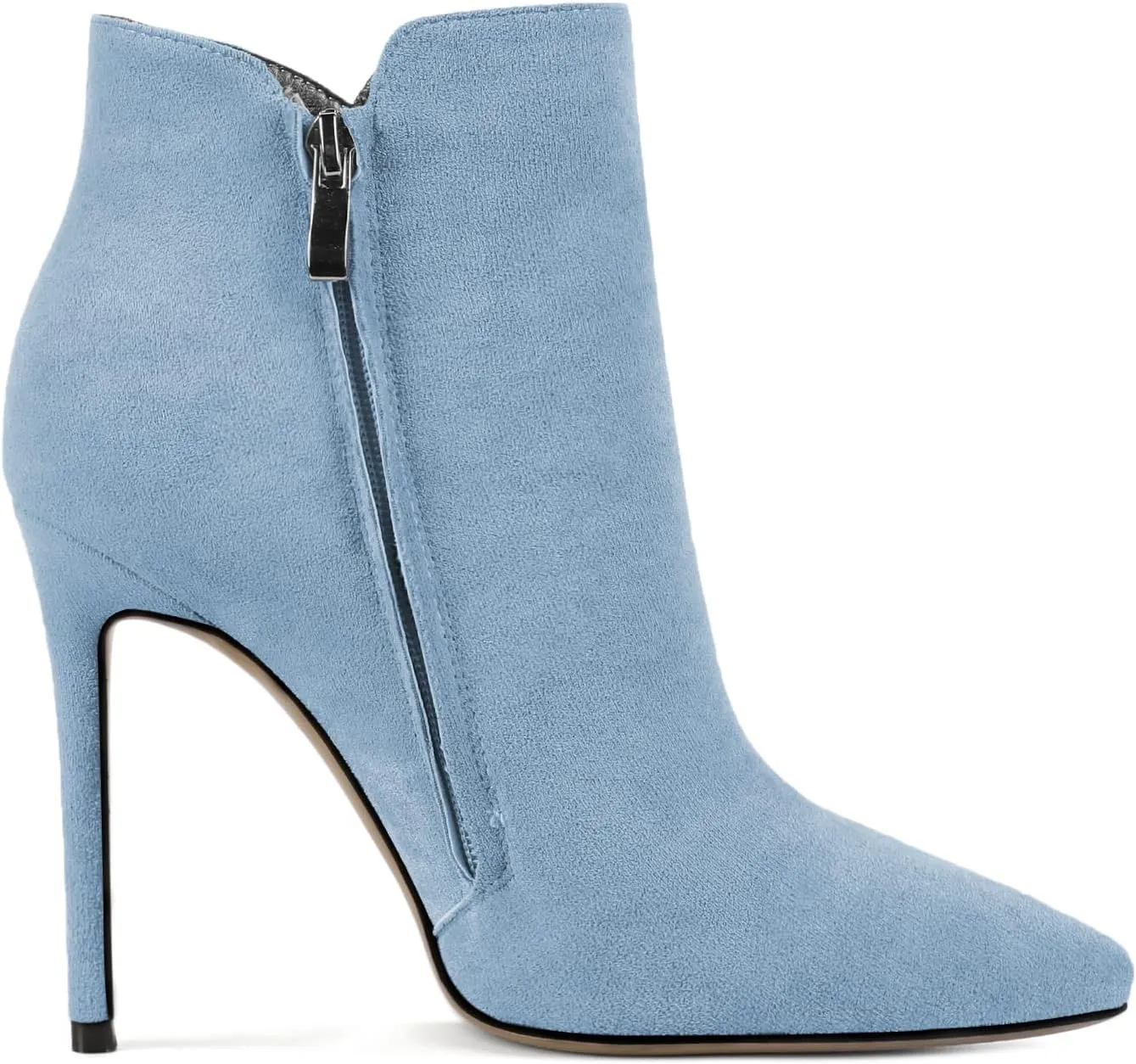 Soireelady Women's Stiletto Heels Ankle Boots Closed Pointed Toe High Heel Ankle Booties Stilettos Ankle Boots with Zipper Elegant Heeled Boots Shoes for Autumn and Winter