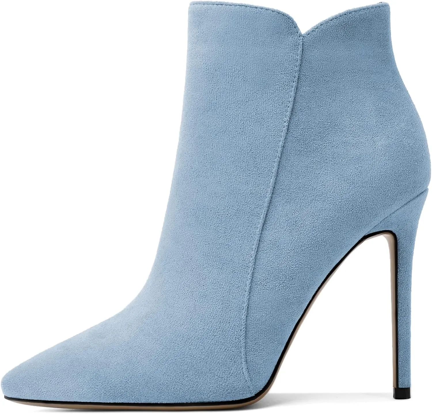 Soireelady Women's Stiletto Heels Ankle Boots Closed Pointed Toe High Heel Ankle Booties Stilettos Ankle Boots with Zipper Elegant Heeled Boots Shoes for Autumn and Winter