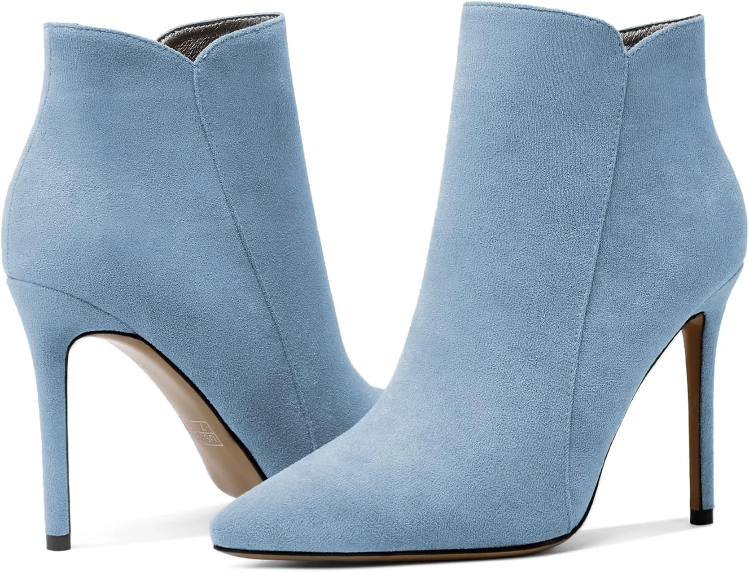 Soireelady Women's Stiletto Heels Ankle Boots Closed Pointed Toe High Heel Ankle Booties Stilettos Ankle Boots with Zipper Elegant Heeled Boots Shoes for Autumn and Winter