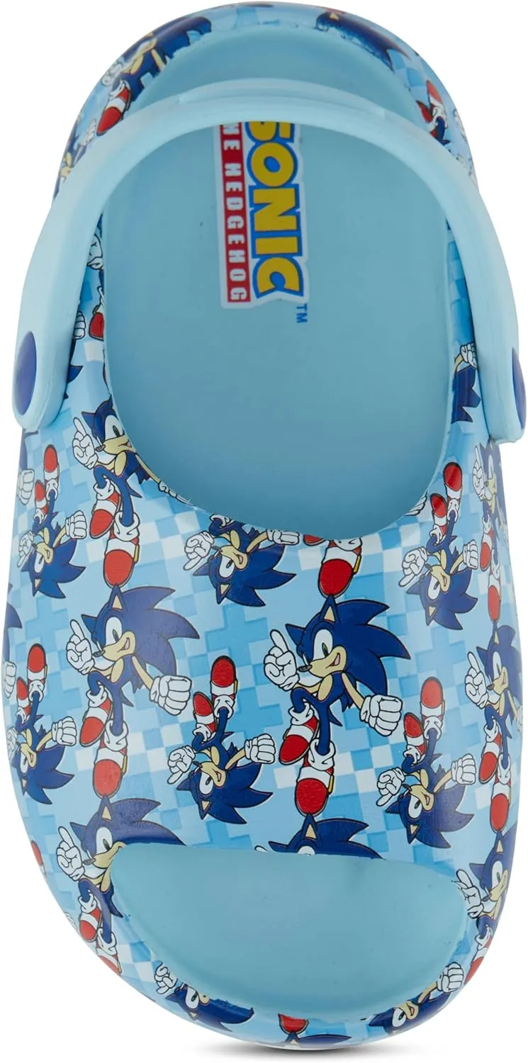 Sonic the Hedgehog Boys Sandals - Sonic Comfort Foam Slides with Back - Sonic, Tails, Knuckles and Shadow Slide Sandals with Back