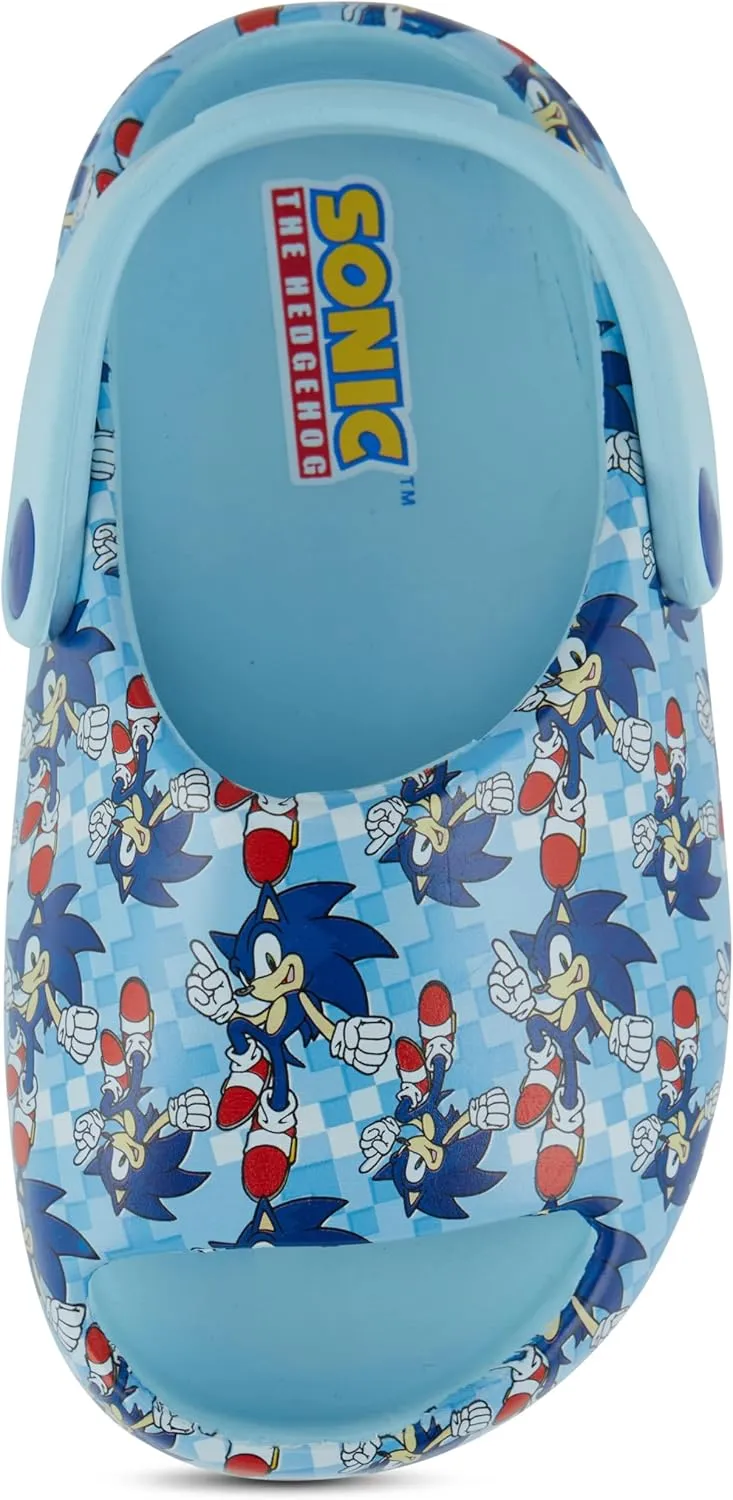 Sonic the Hedgehog Boys Sandals - Sonic Comfort Foam Slides with Back - Sonic, Tails, Knuckles and Shadow Slide Sandals with Back