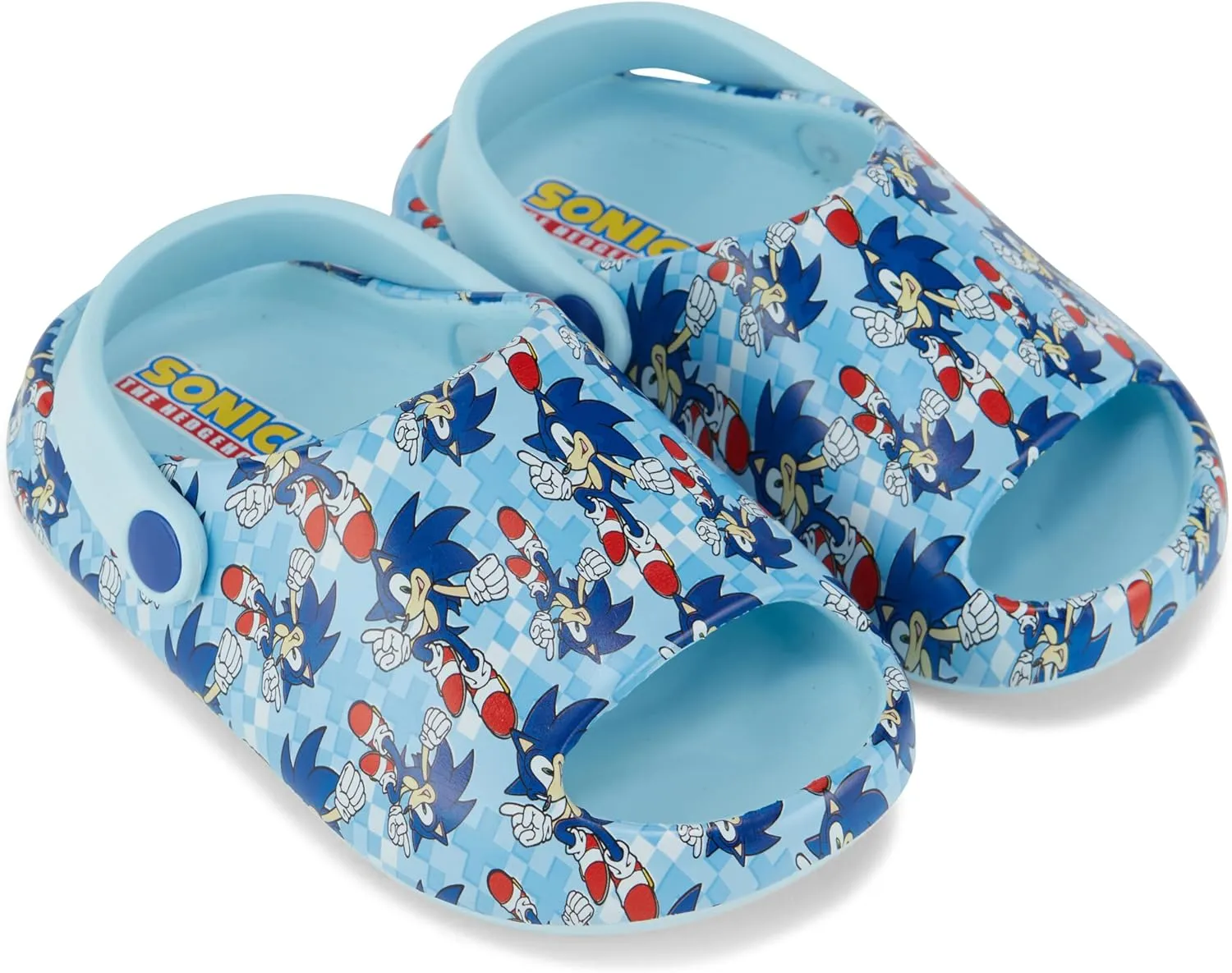 Sonic the Hedgehog Boys Sandals - Sonic Comfort Foam Slides with Back - Sonic, Tails, Knuckles and Shadow Slide Sandals with Back