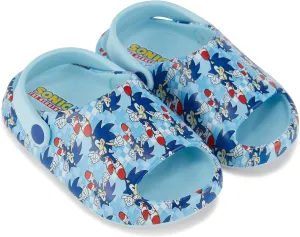 Sonic the Hedgehog Boys Sandals - Sonic Comfort Foam Slides with Back - Sonic, Tails, Knuckles and Shadow Slide Sandals with Back