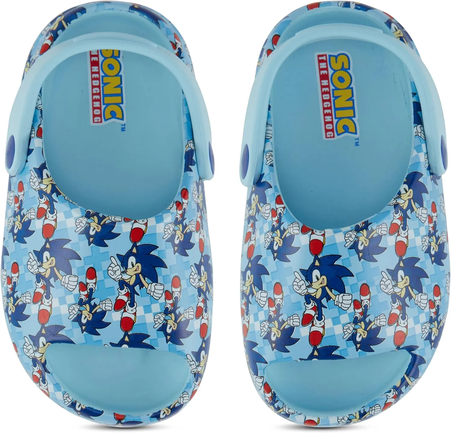 Sonic the Hedgehog Boys Sandals - Sonic Comfort Foam Slides with Back - Sonic, Tails, Knuckles and Shadow Slide Sandals with Back