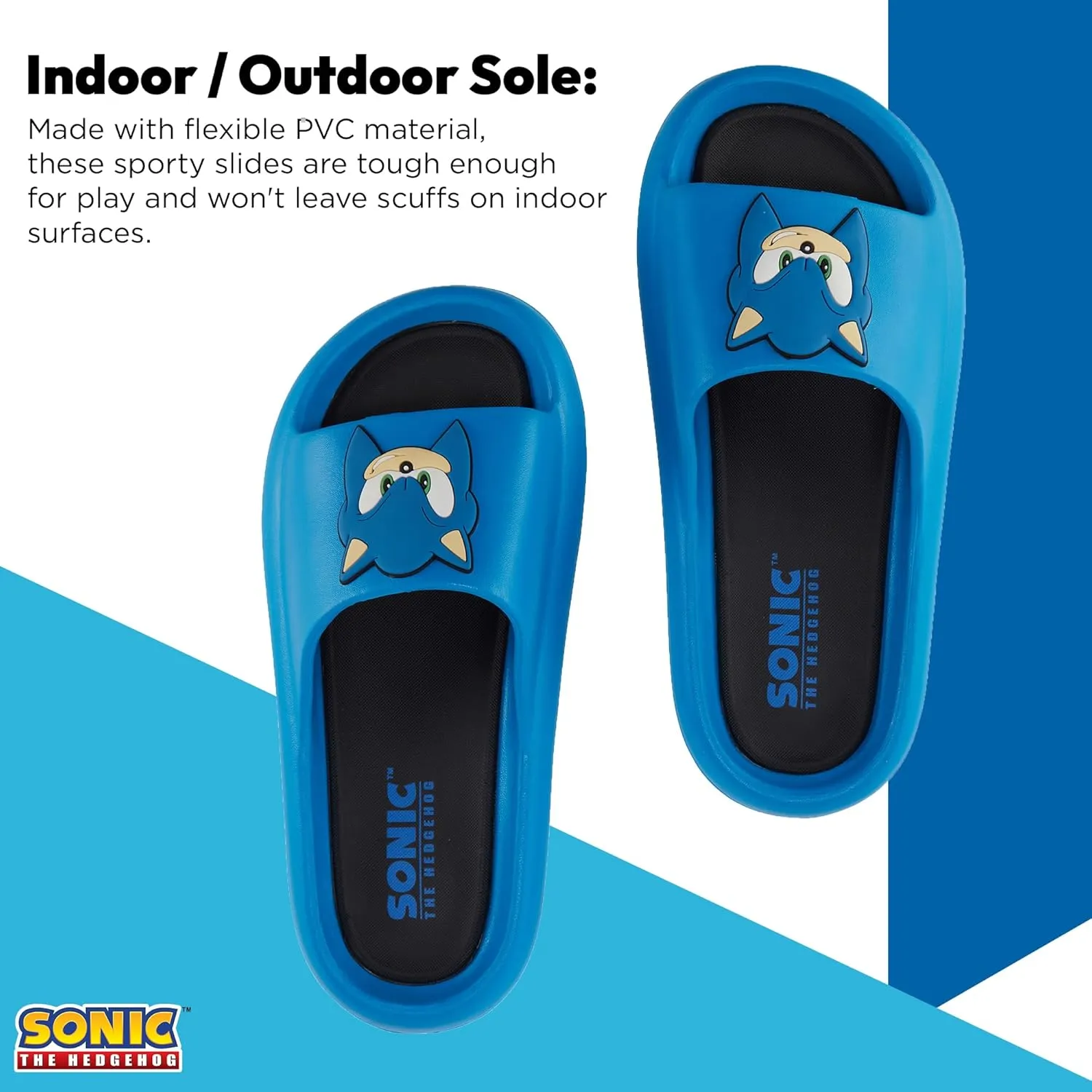 Sonic the Hedgehog Mens Slides - Sonic Comfort Foam Slides with Back - Sponic, Tails, Knuckles and Shadow Slide Sandals