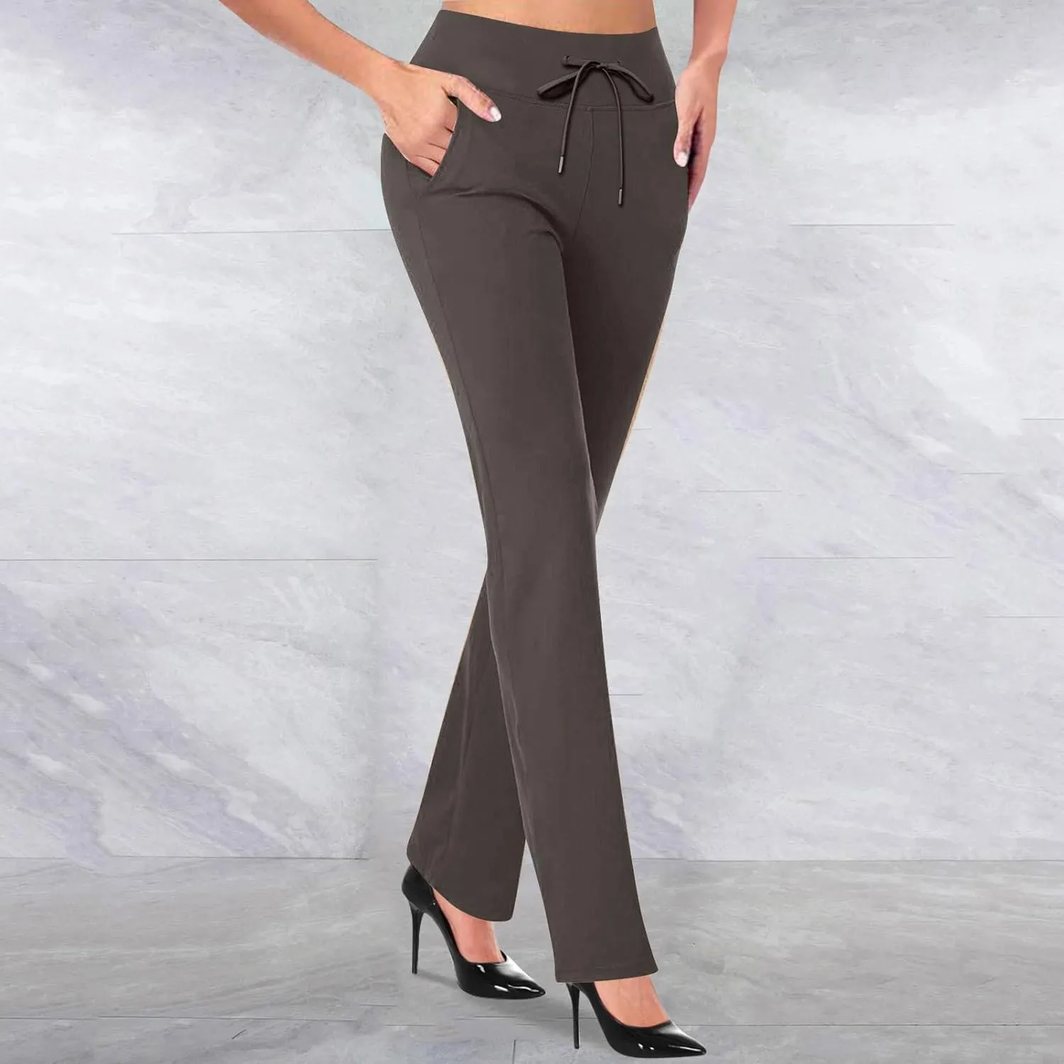 Stretchy Work Pants for Women Comfy Dressy Trouser Style Yoga Dress Pants High Waisted Business Pull On Pants