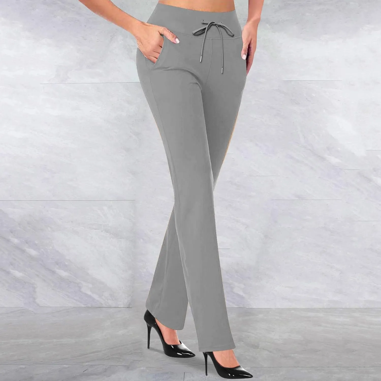 Stretchy Work Pants for Women Comfy Dressy Trouser Style Yoga Dress Pants High Waisted Business Pull On Pants
