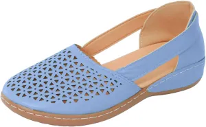 SuanlaTDS Orthopedic Loafers for Women 2025 Wedge Summer Sandals Comfortable Hollow Out Slip-on Slides Flats Closed Toe Dressy Outdoor Walking Sandal Flat Low Heel Work Shoes