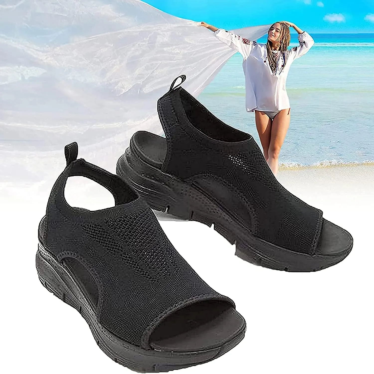Summer Washable Slingback Orthopedic Slide Sport Sandals, Upgraded and Comfortable Slingback Sandals for Women