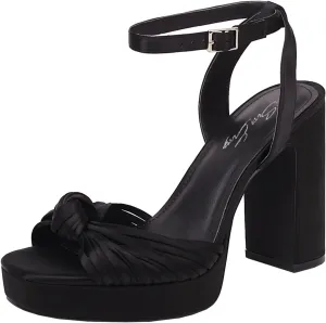 sun gurg Strappy Platform Heels for Women Square Open Toe Chunky High Heels Multicolored Ankle Strap Block Heeled Sandals for Prom Wedding Date Night
